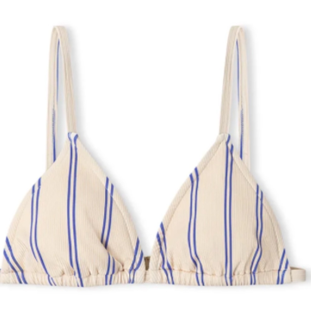 NWT Zulu & Zephyr Marine Stripes Bikini Top Ecru